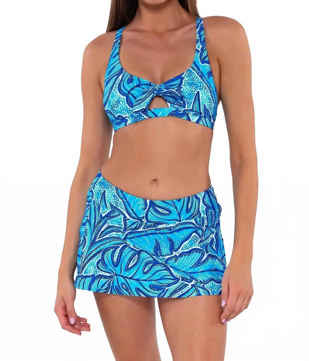 NEW SUNSETS INC. sporty swim skirt in seaside vista